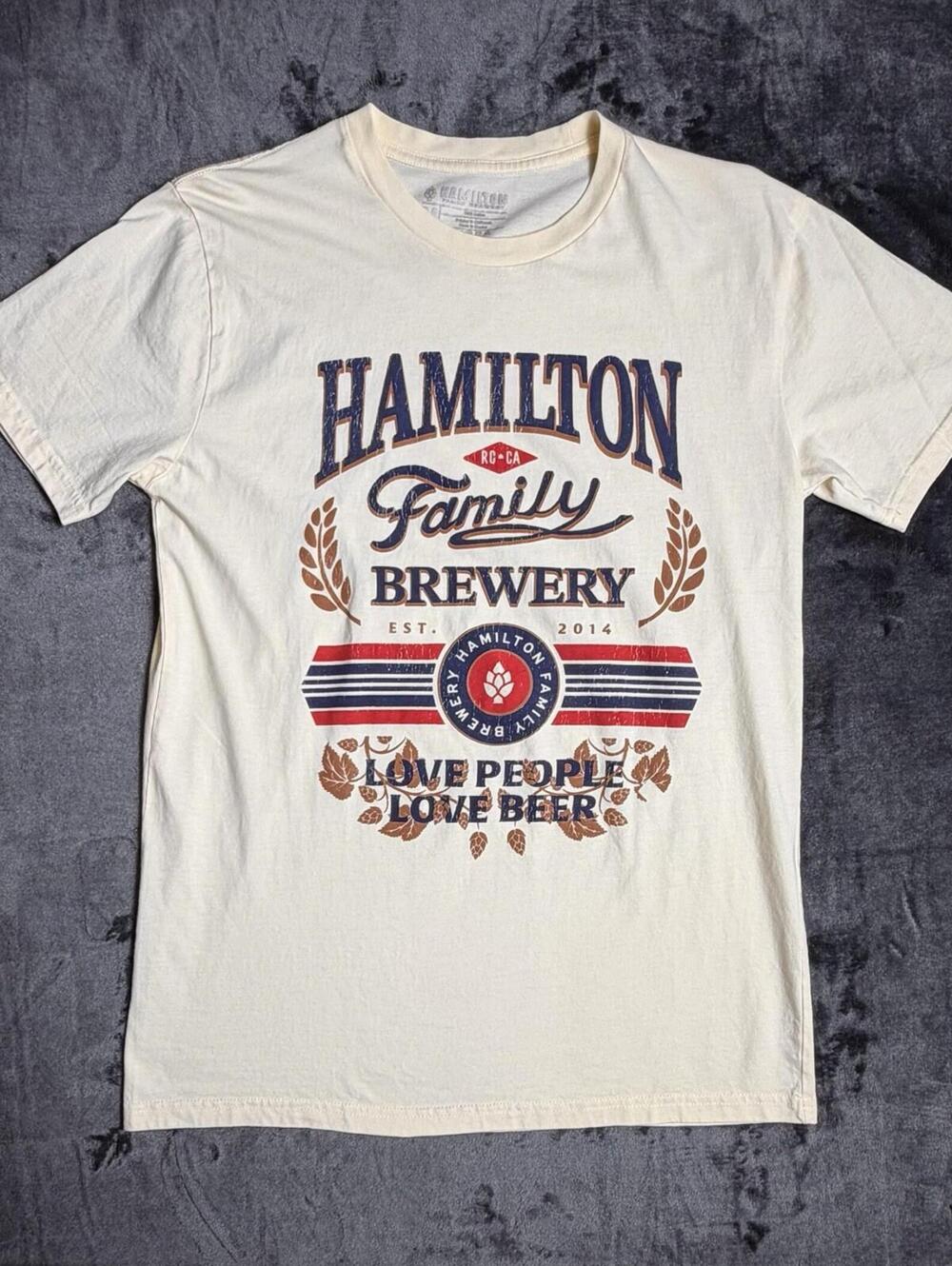Hamilton Family Brewery Rancho Cucamonga Graphic T-Shirt Love People Beer Medium